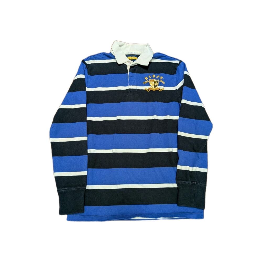 Vintage Ralph Lauren Rugby Long Sleeve Shirt RARE 2005 Crest Large Slim Striped